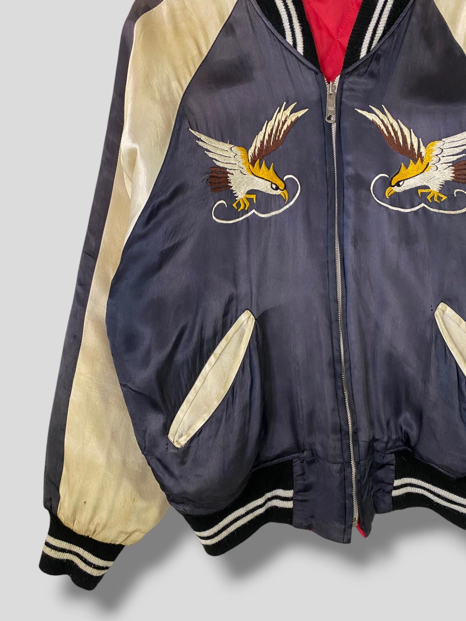 Vintage 70s Sukajan Souvenir Jacket Japan Eagle Embroidery