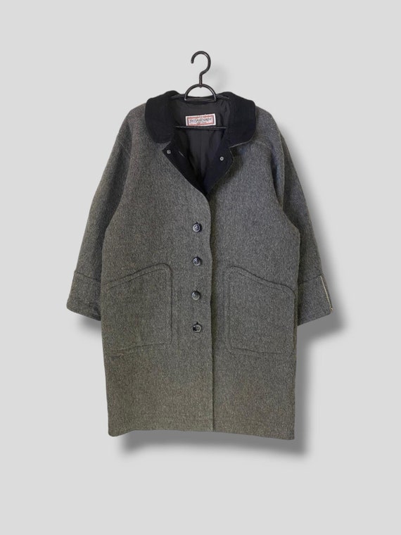 ジャケット・アウター Yves Saint Laurent wool long coat gray Vintage Yves Saint Laurent Diffusion Femmes Alpaca Wool Coat