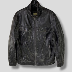 Veste vintage en PVC vieilli style de vie Sonoma, style motard, tenues décontractées, survêtement robuste, veste en similicuir, bombardier noir, grande taille