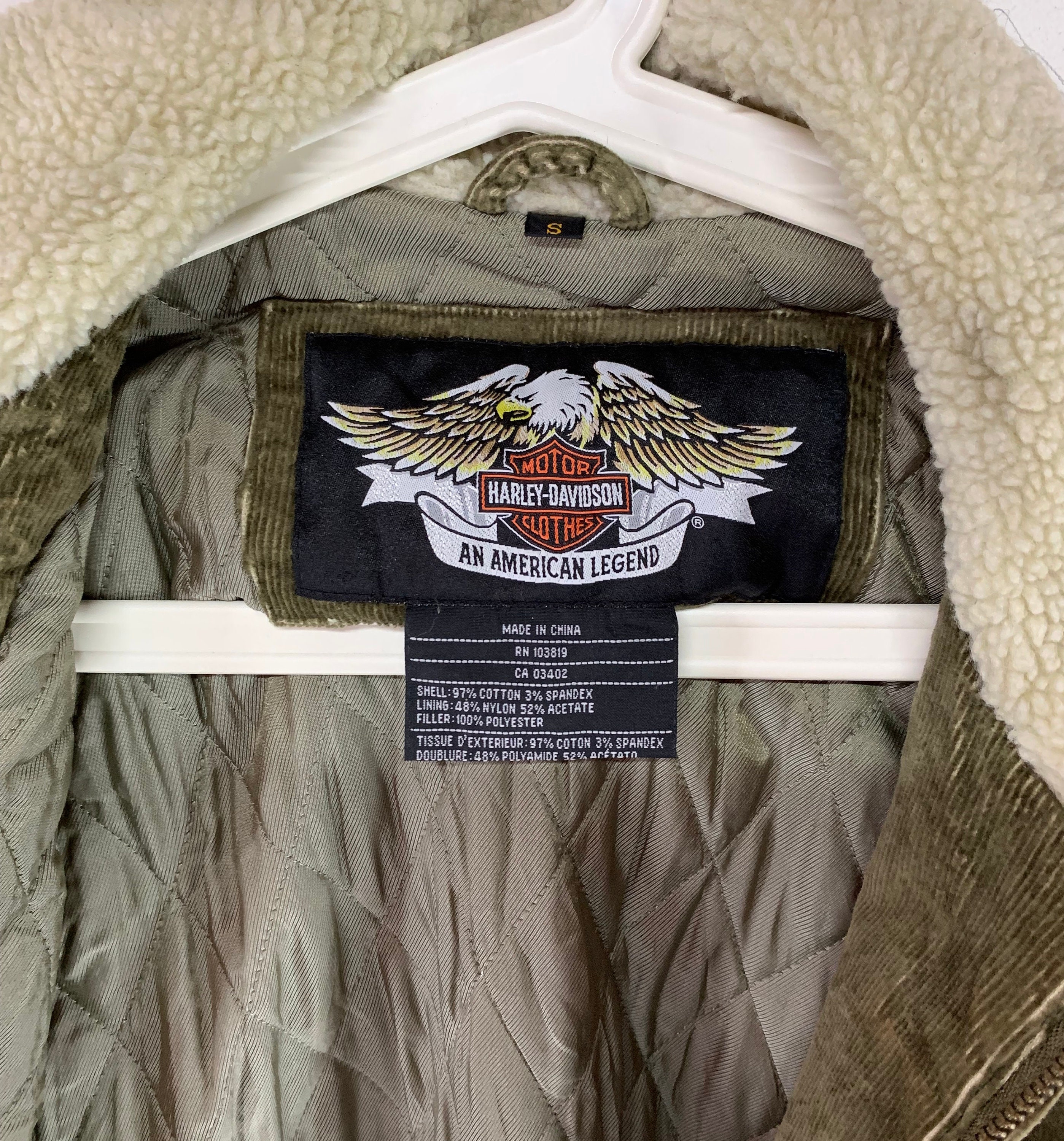 Vintage Harley Davidson Motorcycles Logo Corduroy Jacket