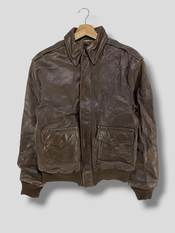 Vintage 70s Willis & Geiger Inc. Type A-2 Leather Bomber Jacket