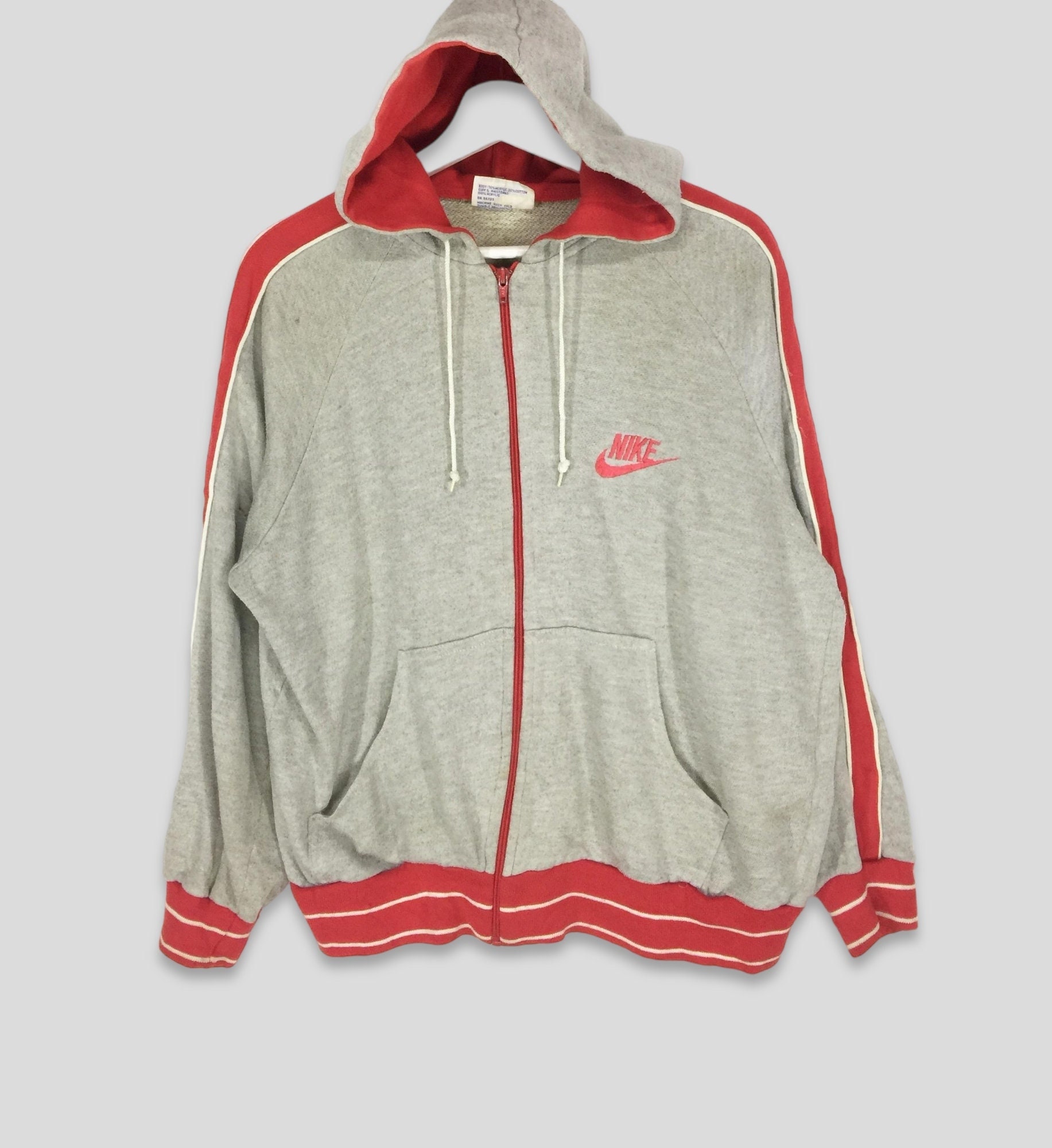 Vintage 80s Nike Orange Tag Hoodie Sweater Jacket Collectible