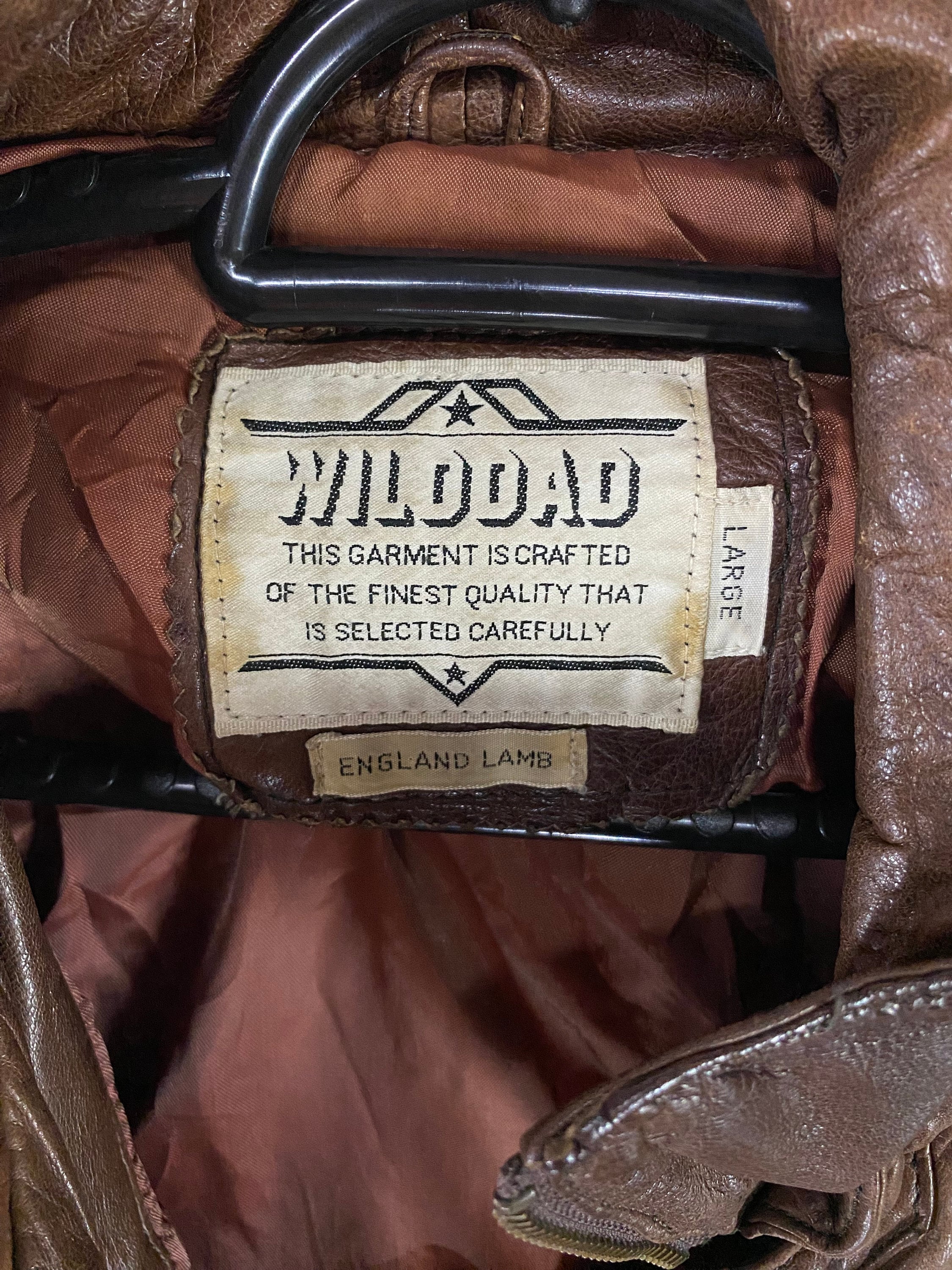 Vintage 90s Wilddad England Lamb Leather Bomber Jacket Rugged 
