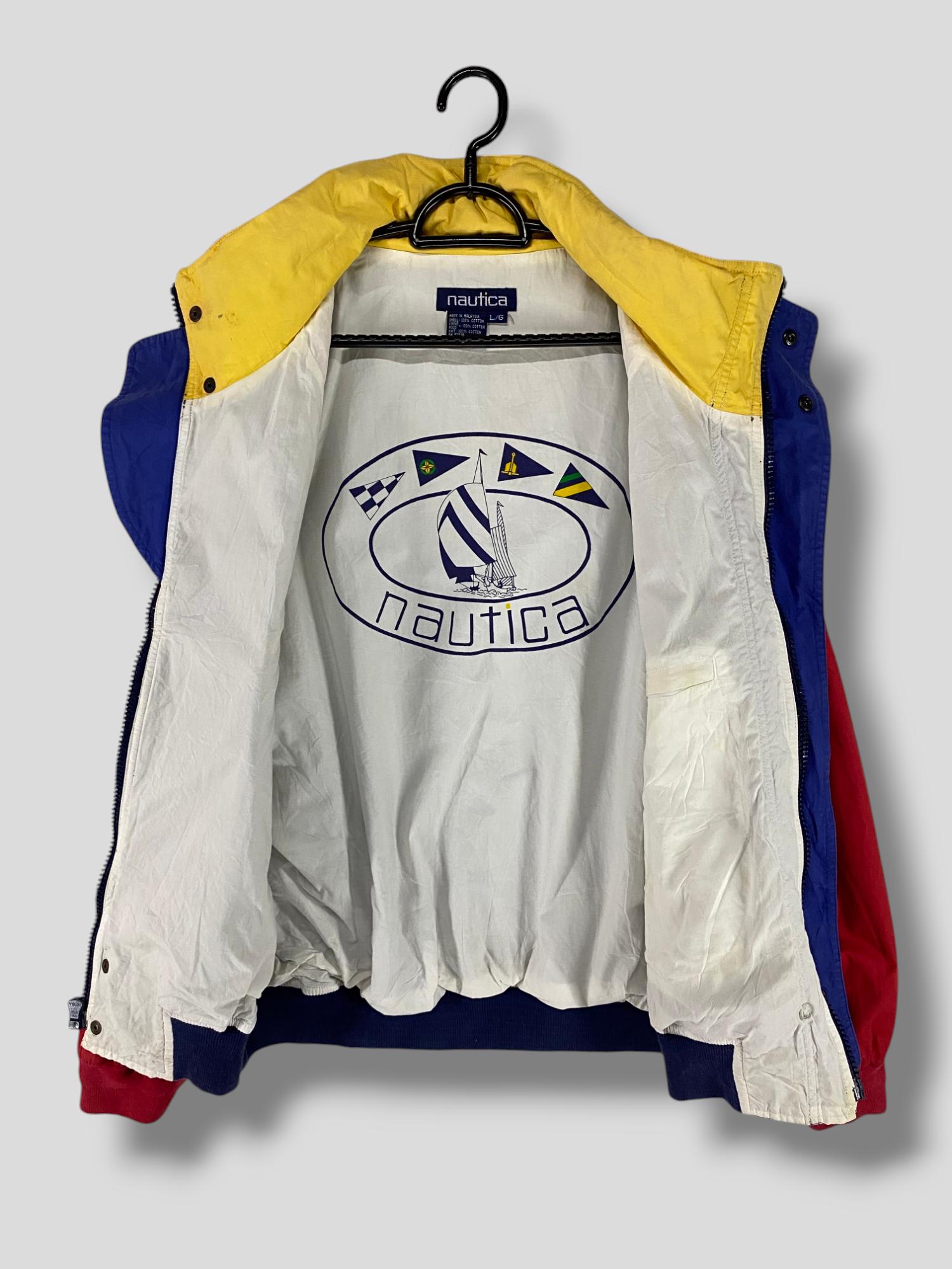 Vintage 90s Nautica Tricolor Jacket Athletic Streetwear Outdoor 