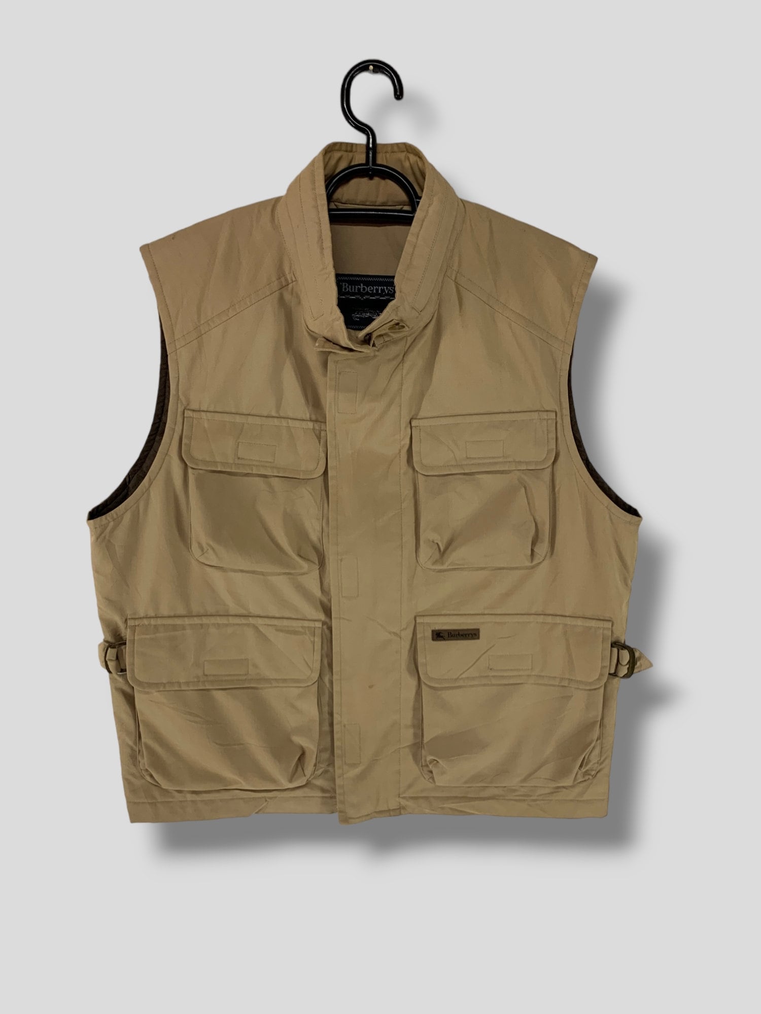 トップス Burberry 90s Vintage Quilted Vest Vintage Burberrys Quilted Line Utility Vest Jacket Vintage
