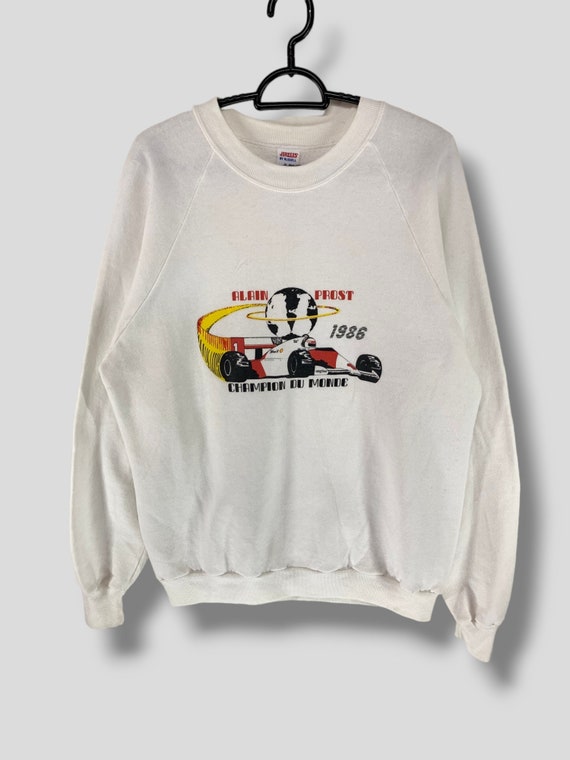 Rare Vintage 80s Alain Prost World Champion Sweatshirt Legendary Formula 1 Racing Driver Motorsport Casual Outfits F1 Crewneck White Xlarge Etsy UK