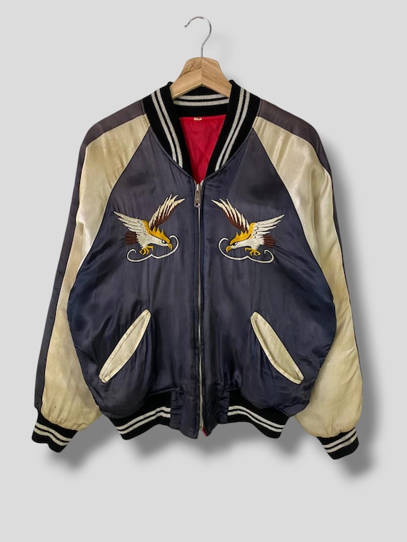 Vintage 70s Sukajan Souvenir Jacket Japan Eagle Embroidery