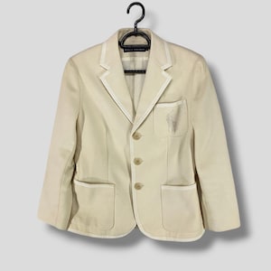 Blazer de lana de botonadura sencilla con logotipo bordado de Ralph Lauren vintage, ropa informal de negocios de diseñador, moda para mujer, traje de trabajo ligero, abrigo