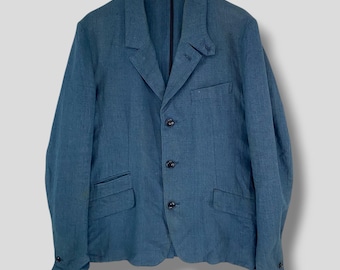 Vintage Comme Des Garcons Blue Striped Coat Blazer Small Comme Des