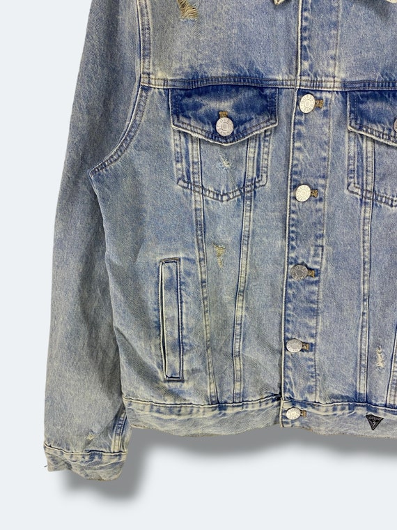 Vintage Y2k Guess distressed denim jacket streetw… - image 5