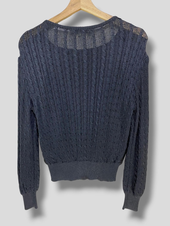 トップス 90s Christian Dior Side Lace-Up Knit Vintage Christian Dior Lace Knit Silk Top Sweater Designer Preppy