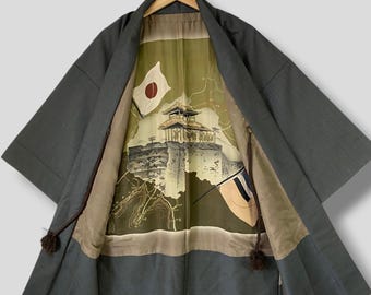Vintage Japanese Haori jacket Japanese traditional clothing outerwear vintage handmade japan robe kimono