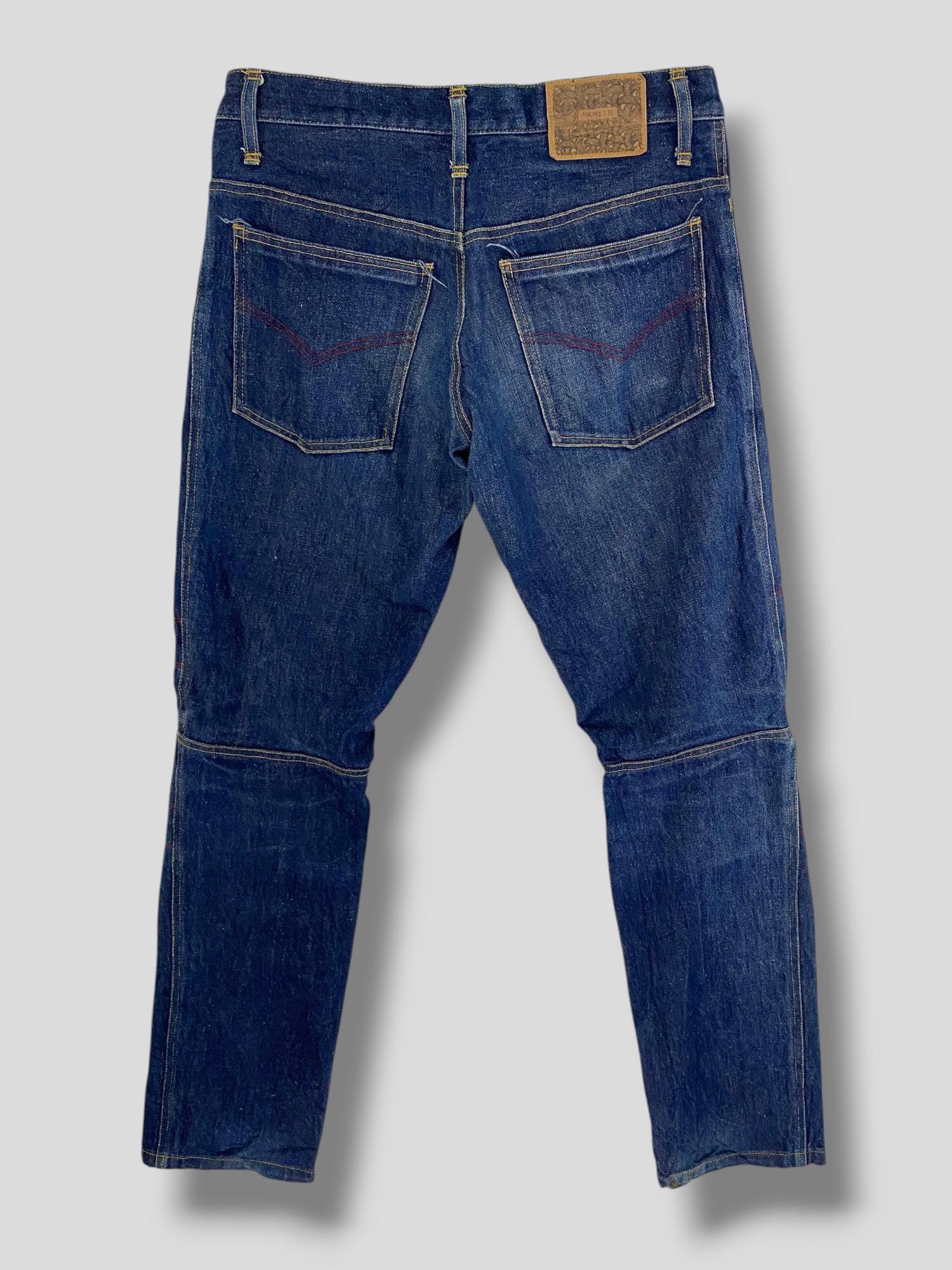 Size 32 Vintage Nemeth Iconic Red Stitched Patch Knee Jeans Size 32 Vintage Nemeth Iconic Red Stitched Patch Knee Jeans