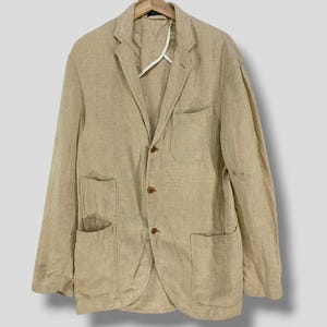 Vintage 90s Polo ralph lauren single breasted herringbone sport coat designer business casual outfit outerwear suit blazer jacket size 38