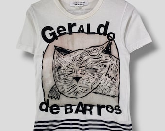 Jahrgang Comme des garcons X Geraldo de barros t-shirt Designer Grafik lässig Outfit Sommer-T-Shirt weiß Xsmall