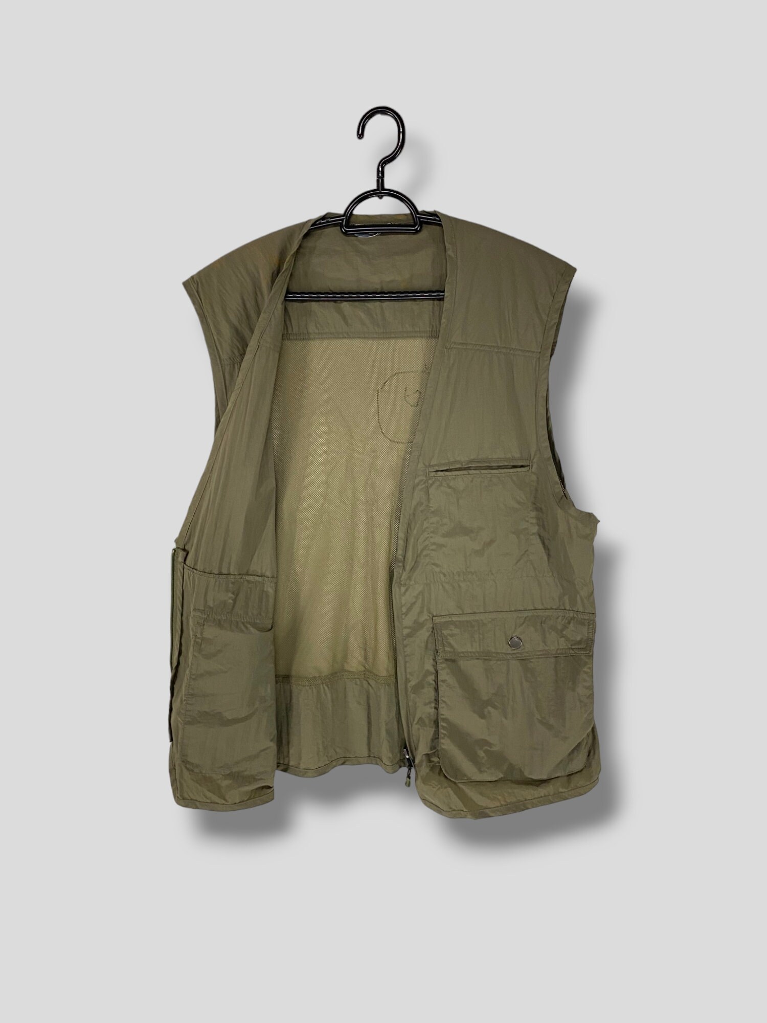 Vintage First Down Multi Pocket Nylon Mesh Utility Vest