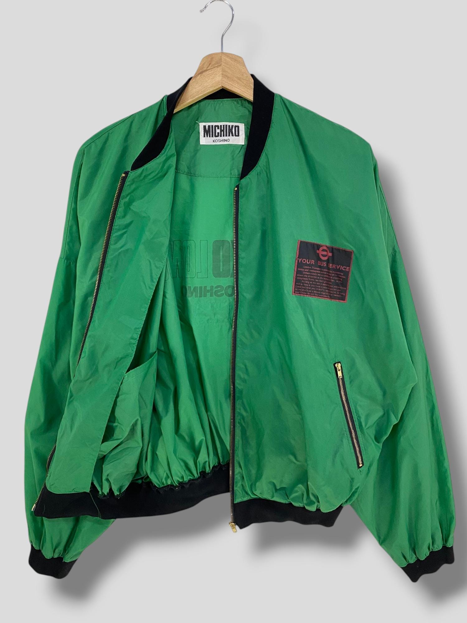 Vintage 90s Michiko London Koshino Nylon Bomber Jacket Designer 