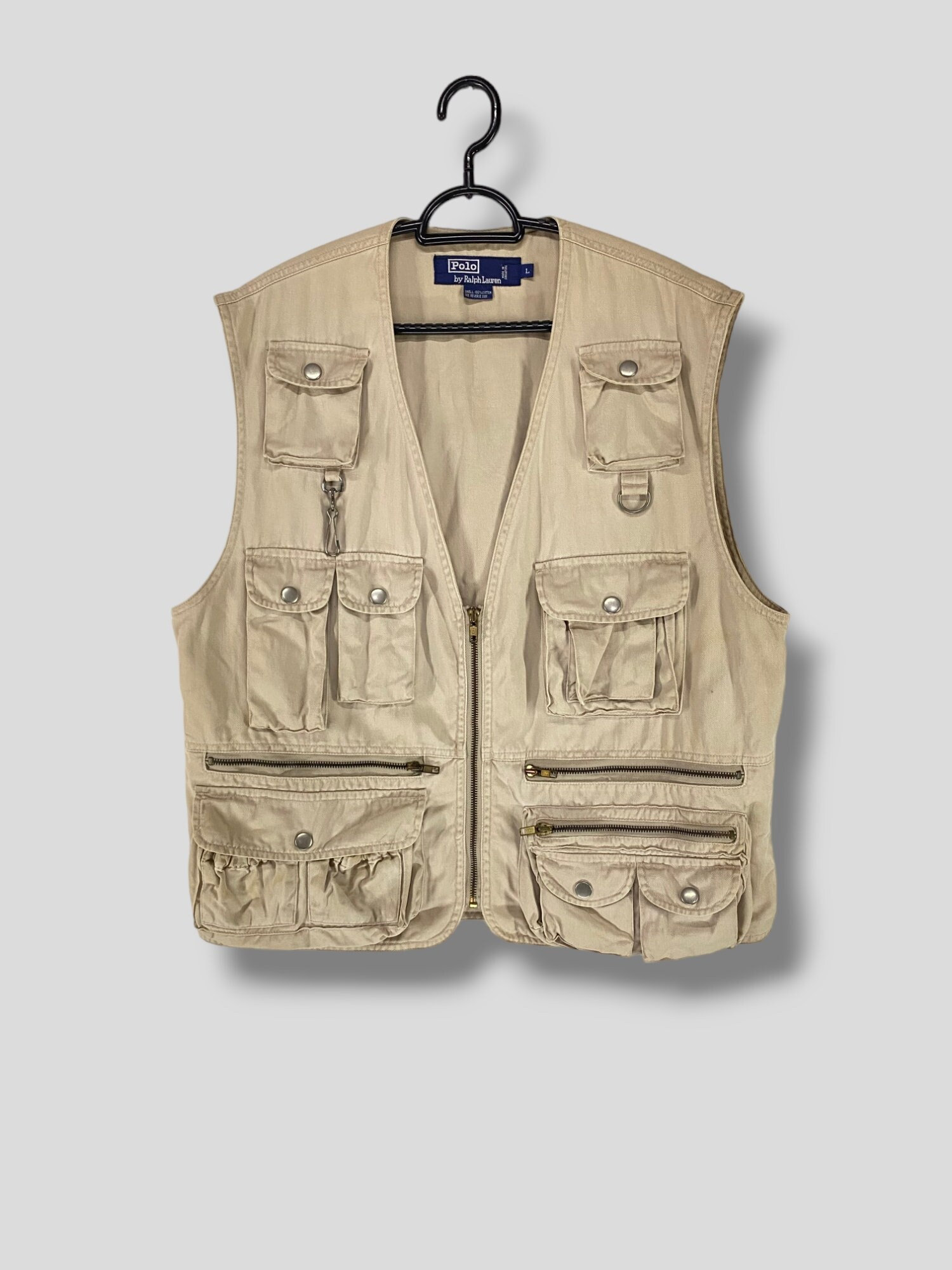 Vintage 90s Polo Ralph Lauren Multi Pocket Tactical Hunting Vest Designer Utility Gorpcore Lo Lifes Casual Outfits Shooting Vest Beige Large Etsy UK
