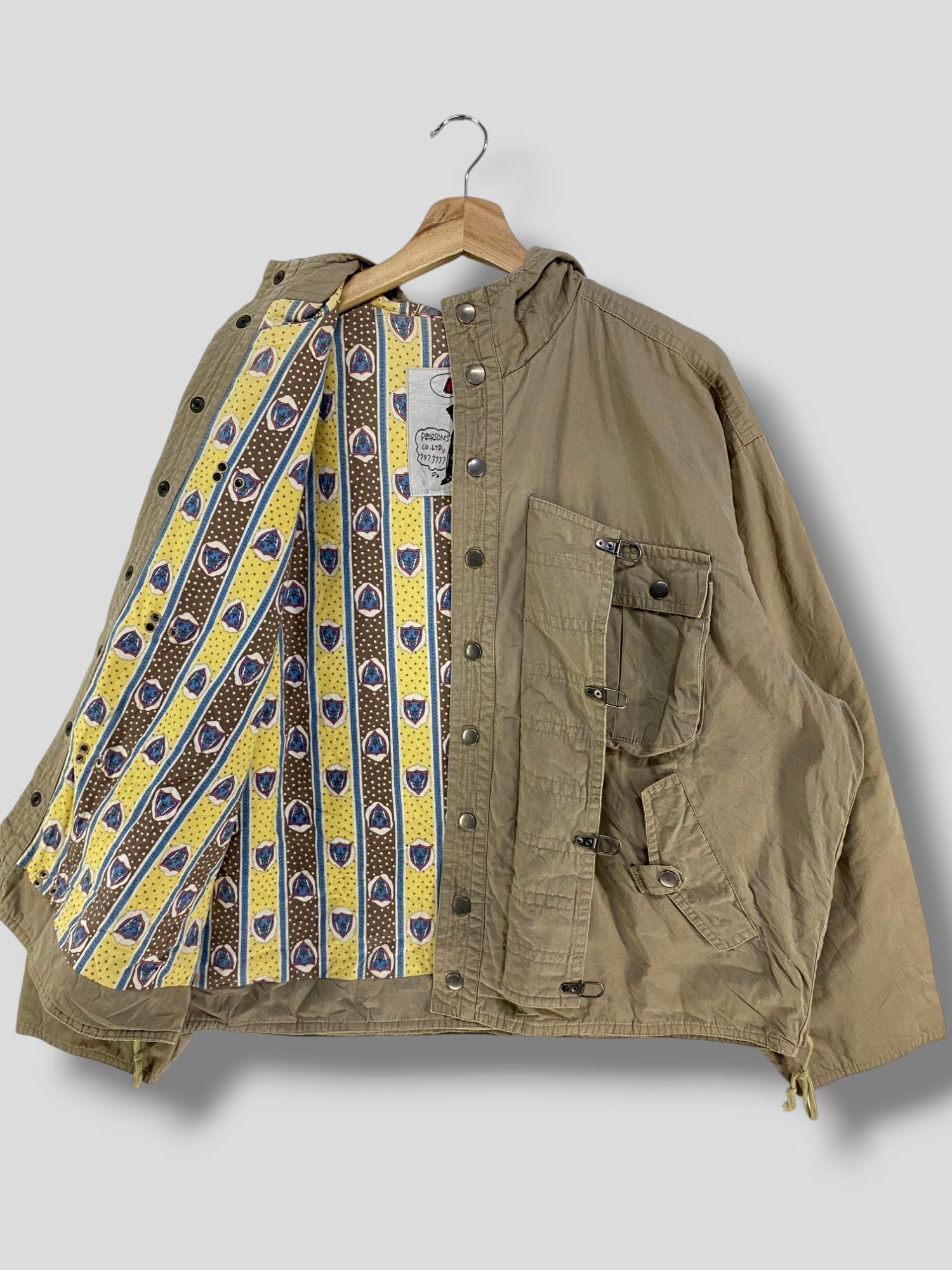 Vintage 90s Persons Swedish Military Inspired Clasp Hoodie Bomber