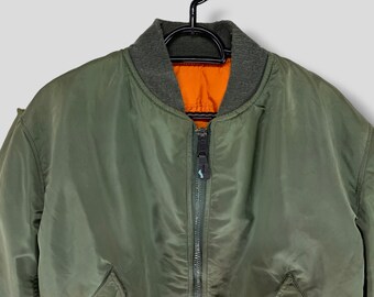 Vintage 90s Alpha Industries Distressed Bomber Jacket