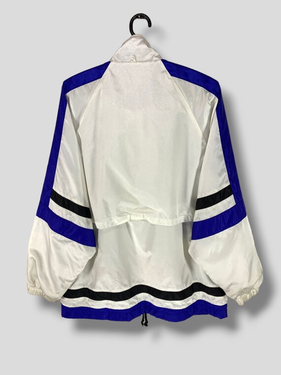 ウォーキング・ランニングウェア archive 80s asics set-up nylon jacket Asics Tiger Vintage 70s 80s Blue and White Striped Men's