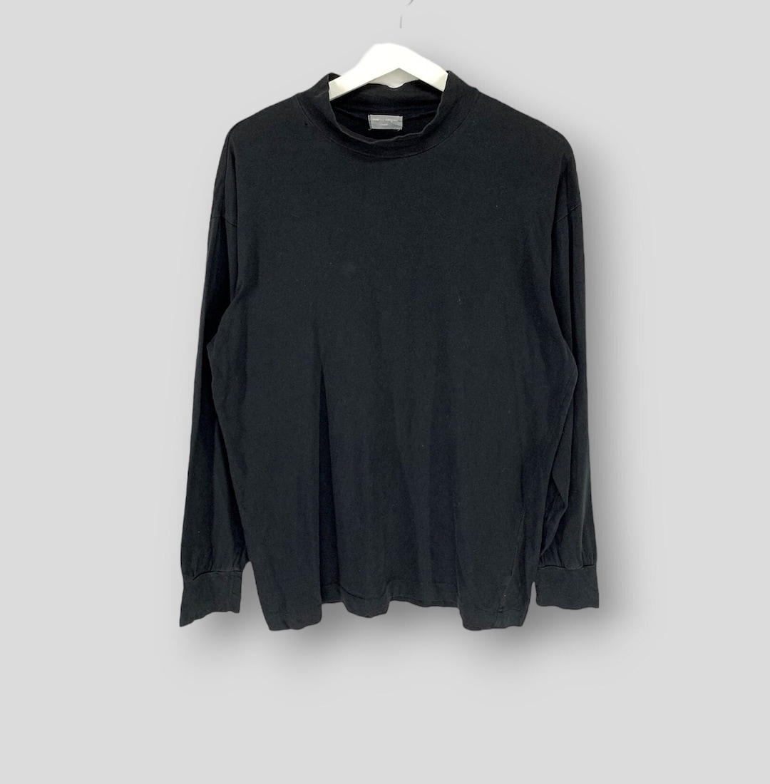 COMME CA DU MODE Long Sleeve Polyester Shirt, Men's Size L polyester black type Vintage Second Hand