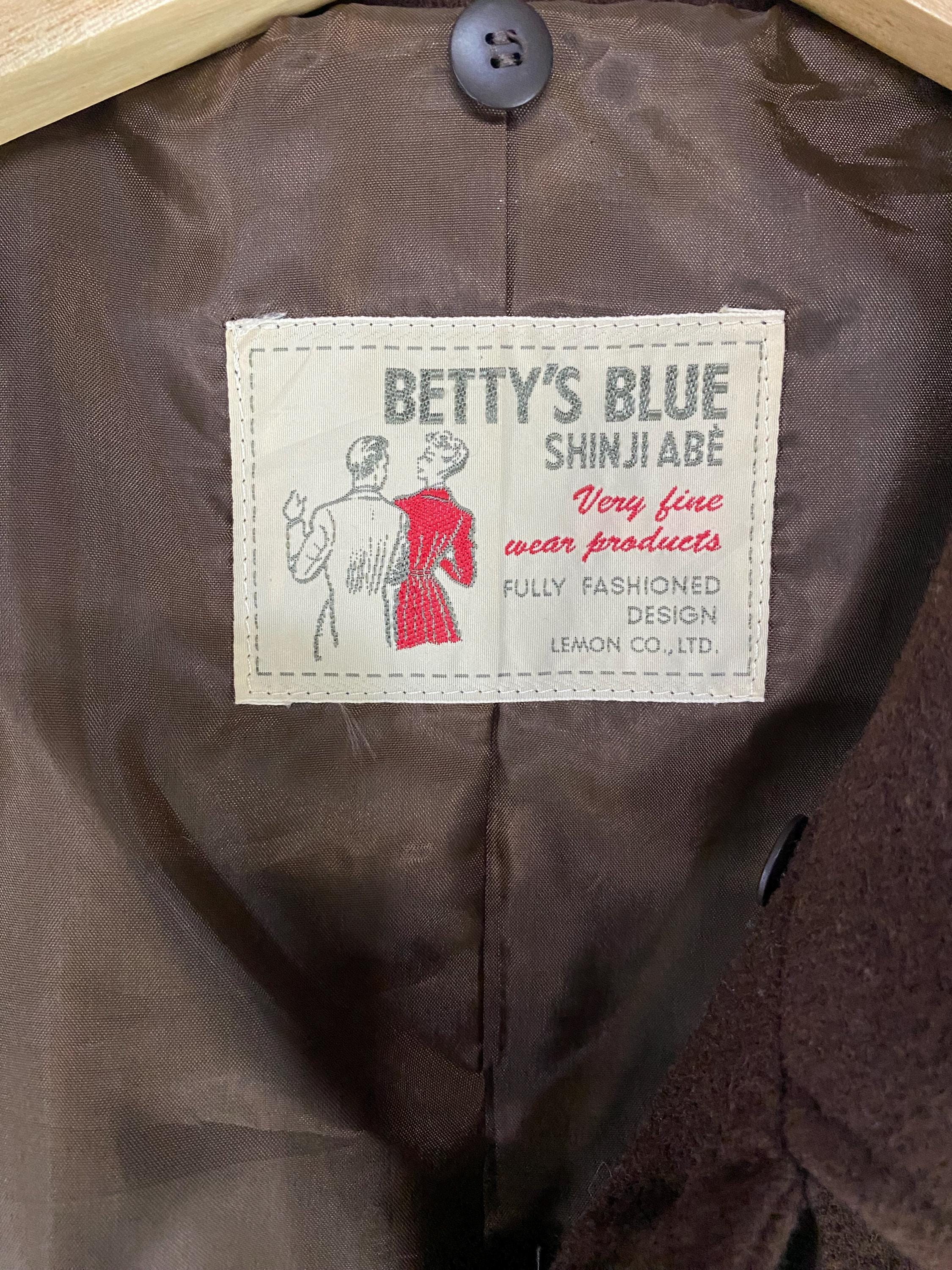 Vintage Betty's Blue Shinji Abe Wool Trench Coat Japanese