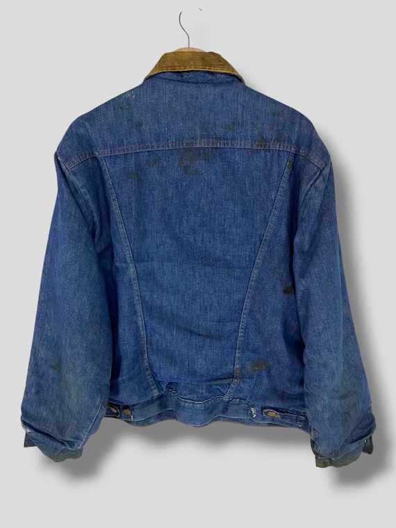 Vintage 80s Wrangler Sherpa Lined Corduroy Collar Denim Jacket