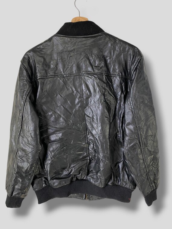 Vintage Unbranded patchwork pattern sheepskin lea… - image 2