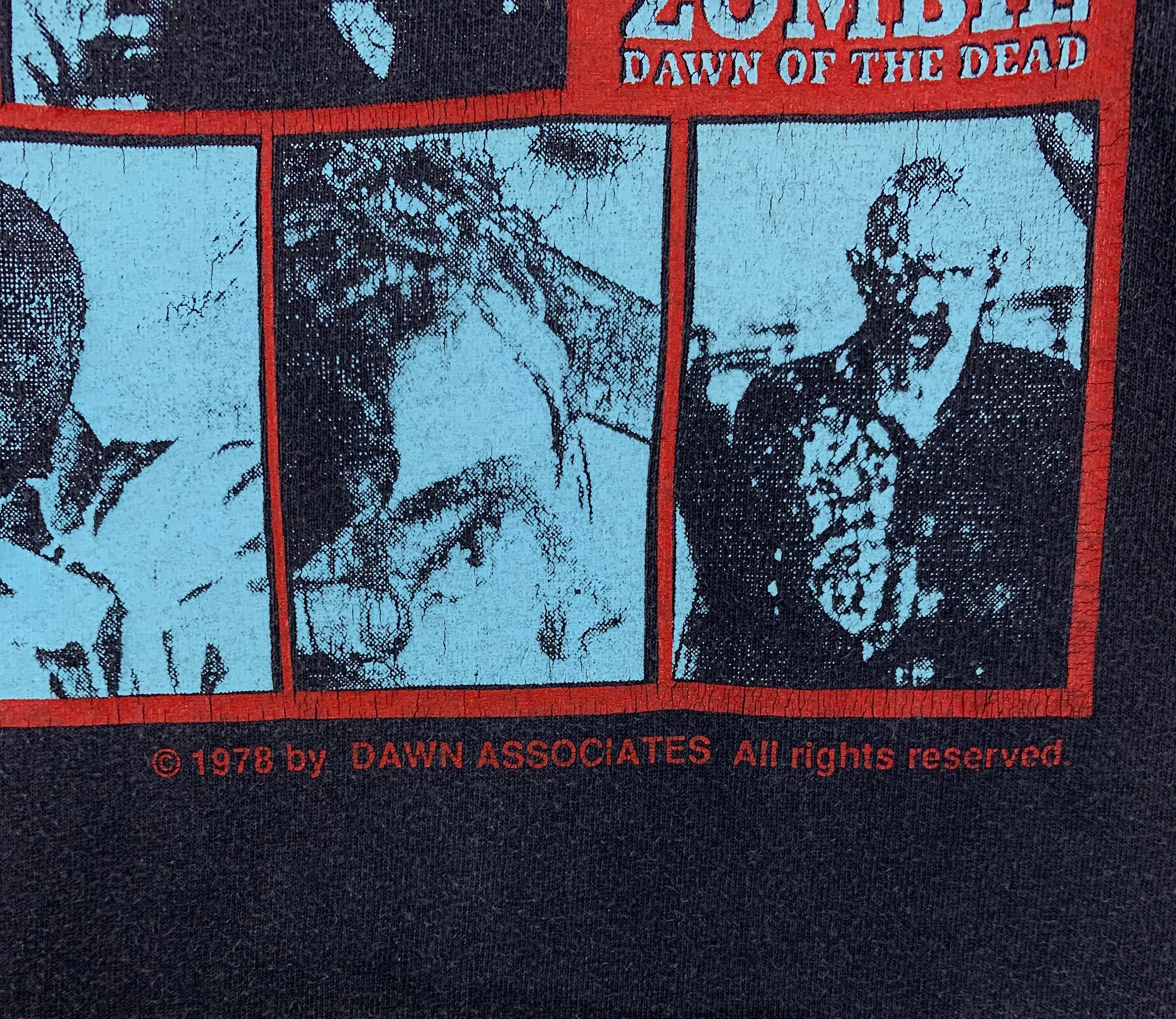 Vintage 90s Dawn of the Dead 1978 Zombie Film Tshirt Collectible