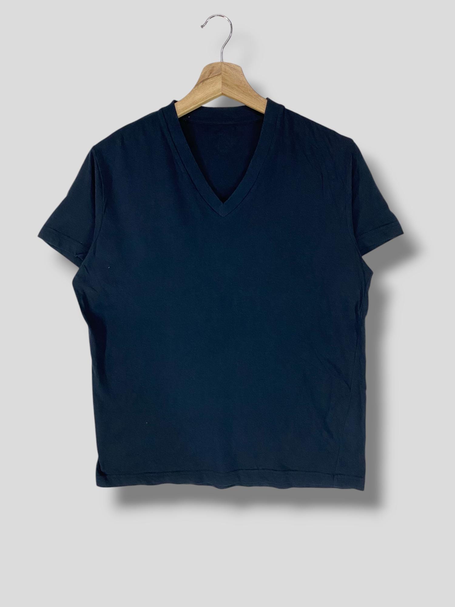 Vintage Prada Vneck Plain Tshirt Designer Minimalist Casual Plain 
