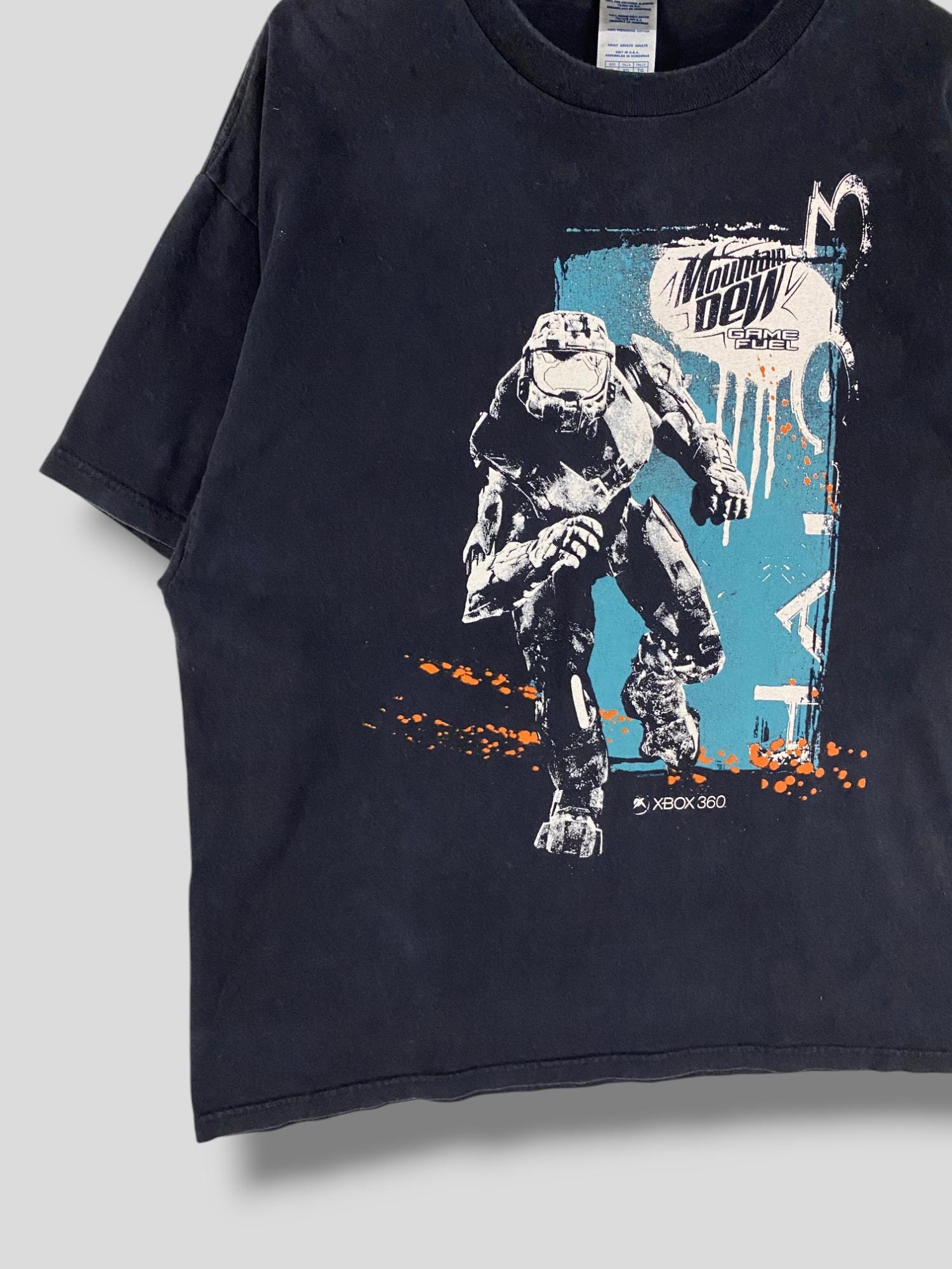 Vintage Halo 3 Xbox 360 Mountain Dew Video Game Promo Tshirt 