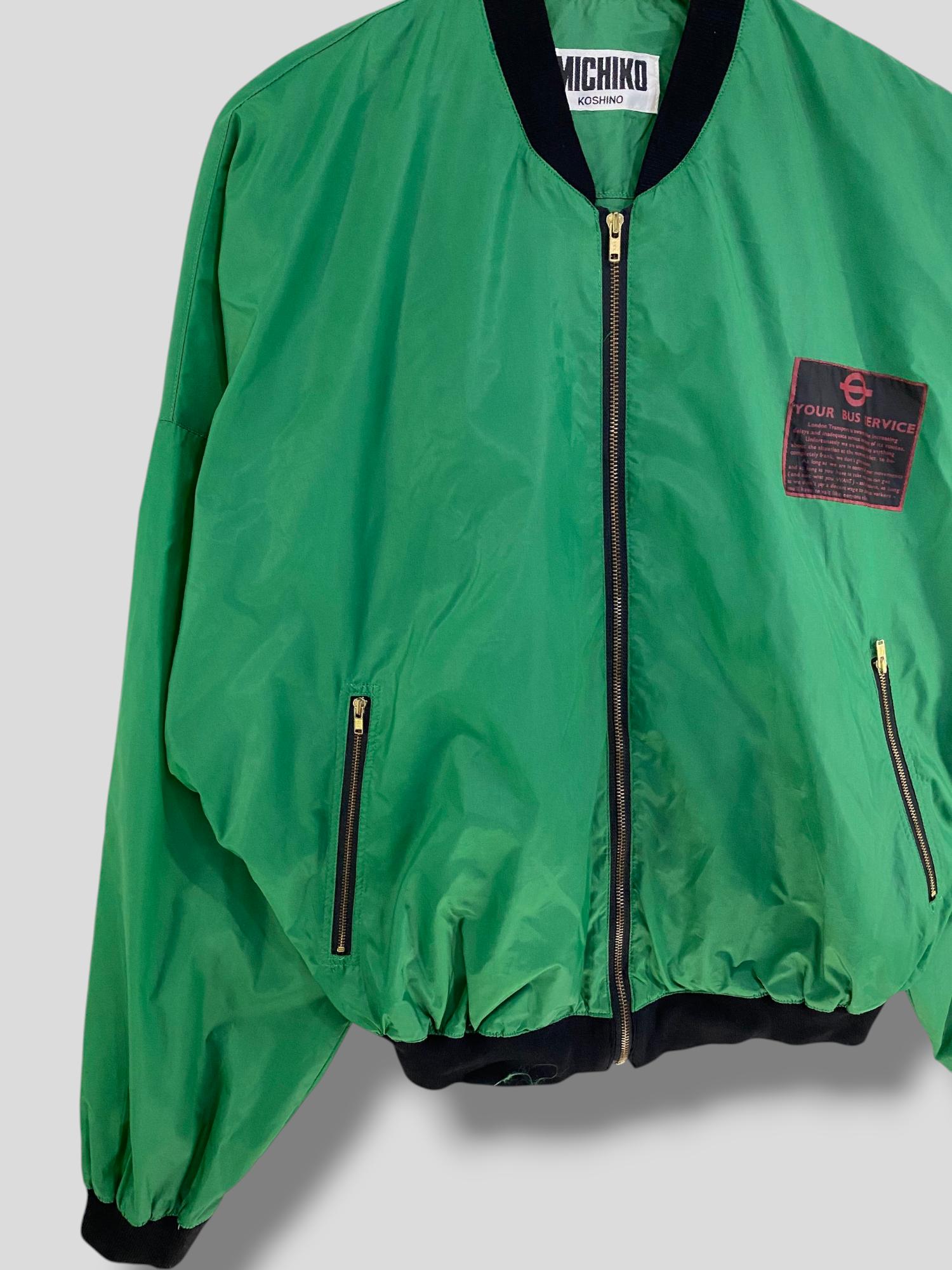 Vintage 90s Michiko London Koshino Nylon Bomber Jacket Designer 