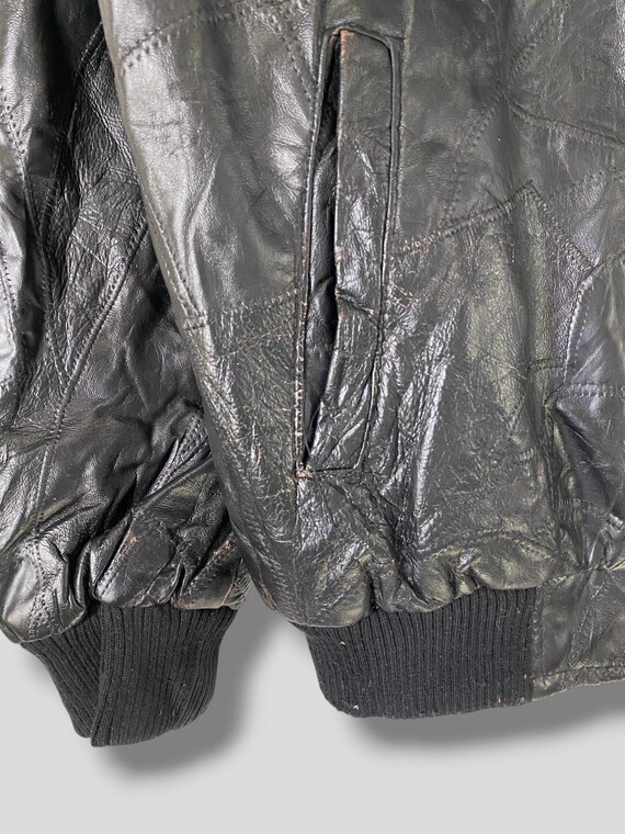 Vintage Unbranded patchwork pattern sheepskin lea… - image 7