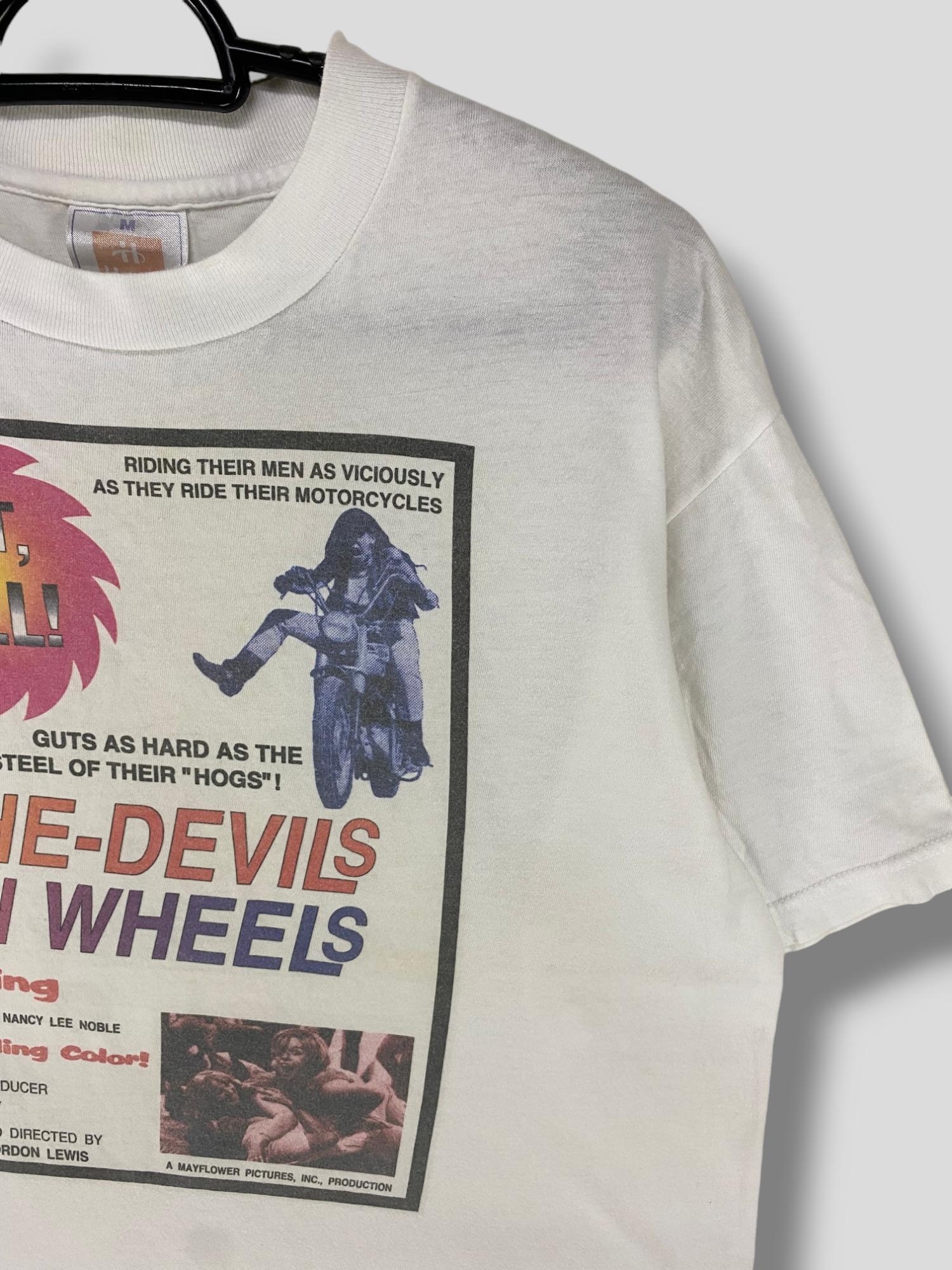Vintage 90s She Devils on Wheels Movie Tshirt American 