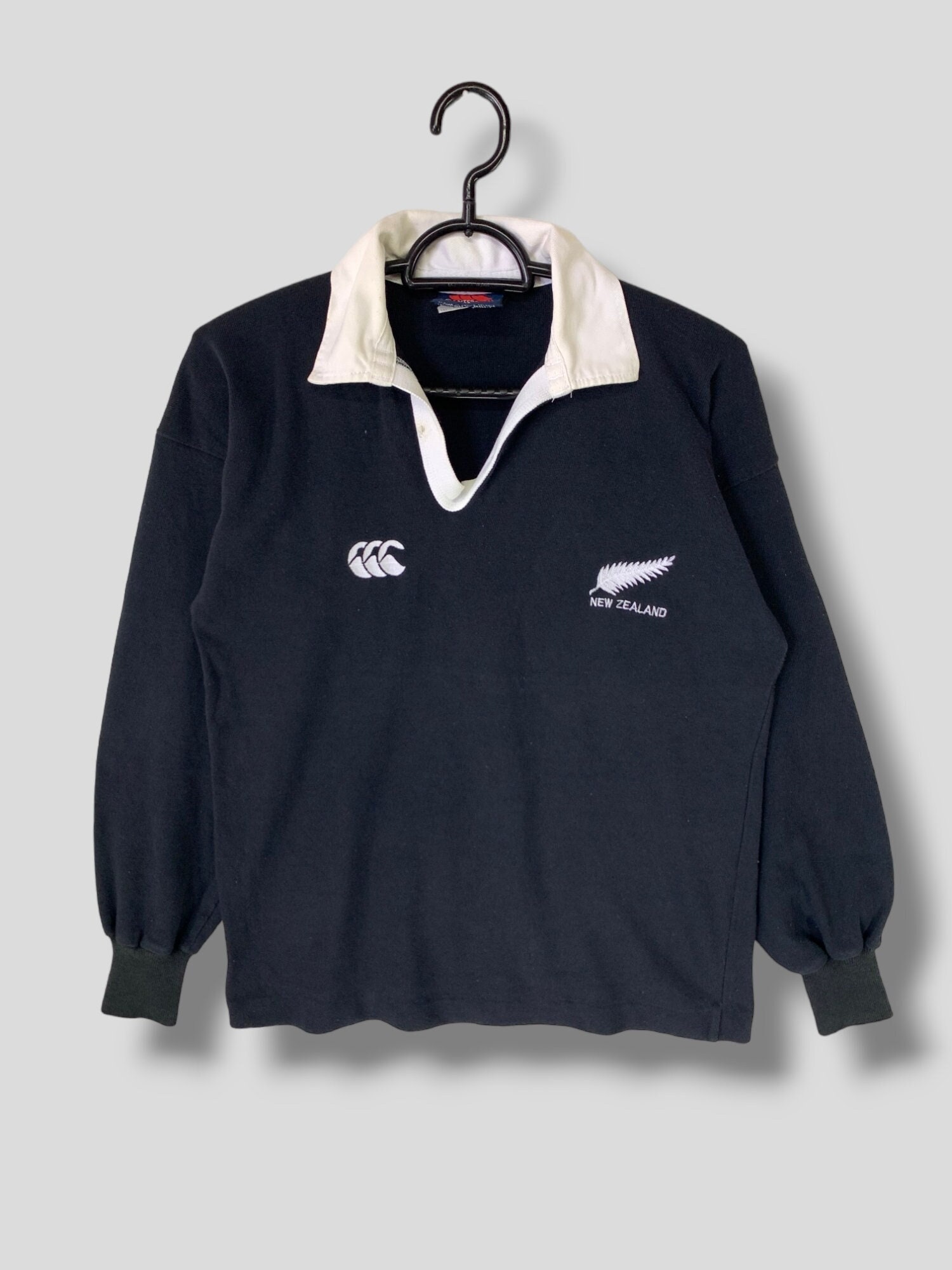 Vintage 80s canterbury new zealand rugby jersey collectible