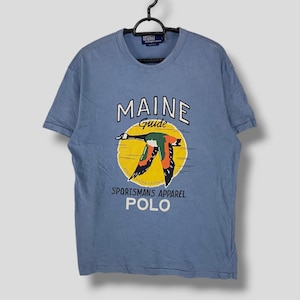 Vintage Polo ralph lauren Sportsman Apparel tshirt streetwear casual outfit classic fit Maine Guide polo RL tee blue Medium