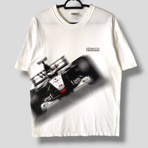 Maglietta vintage anni &#39;90 Kenwood Formula 1 Grand Prix Racing Team, maglietta West Mclaren Mercedes Racing Team, punto singolo, taglia Large