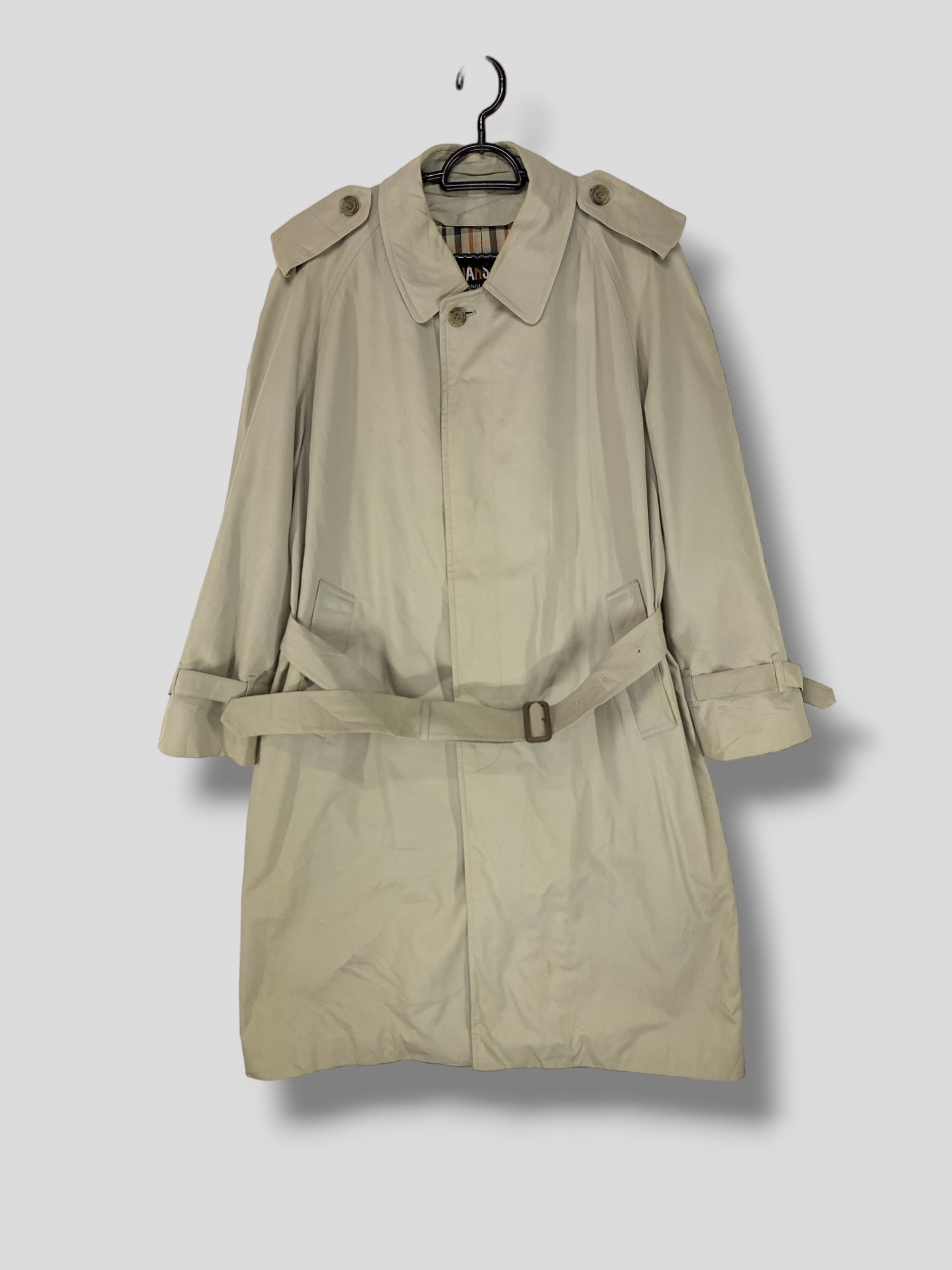 Vintage Daks London Checkred Lined Trench Coat British Vintage Daks London Checkred Lined Trench Coat British