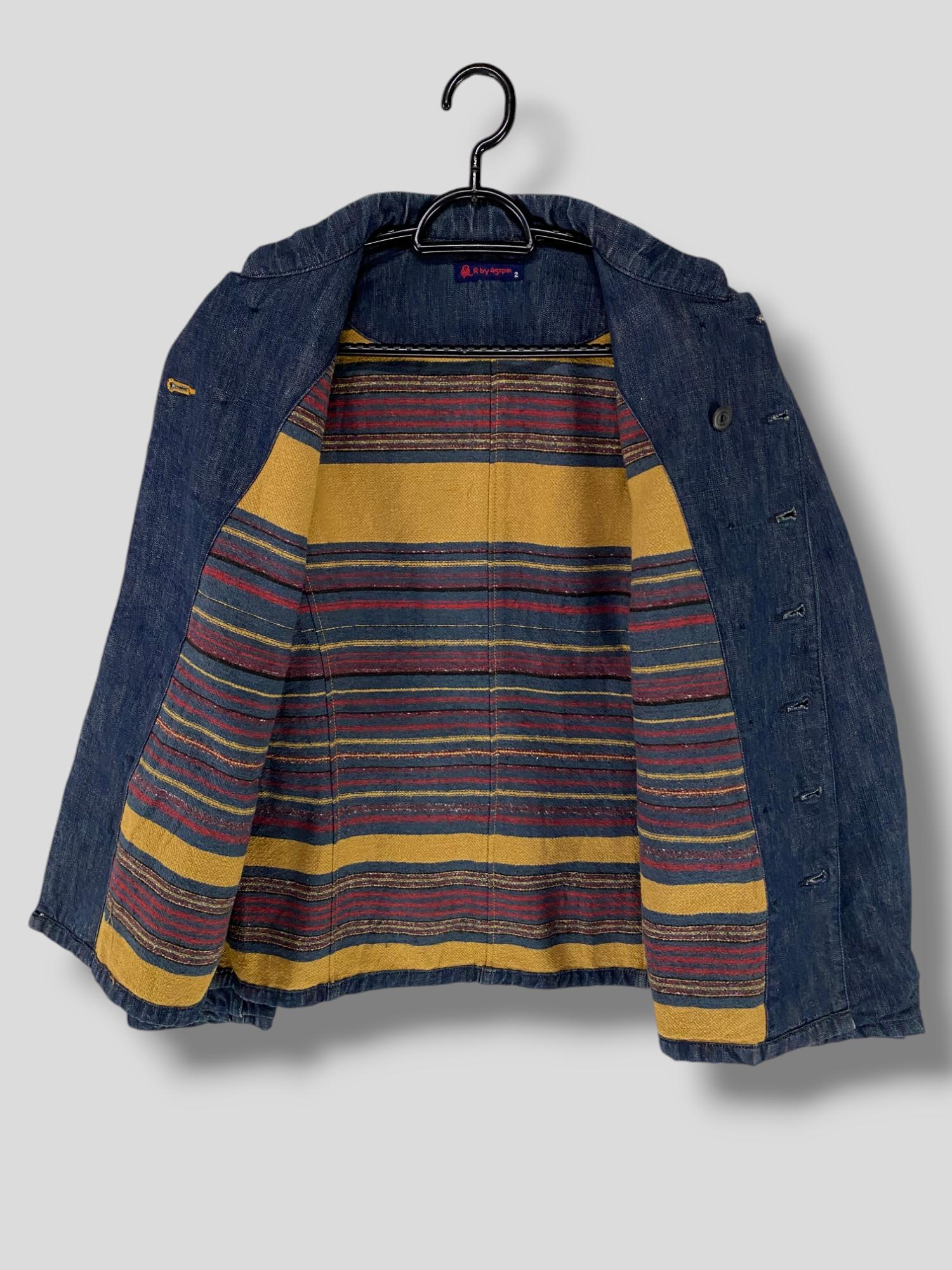 45rpm ブランケット Vintage 45rpm Natural Indigo Stripe Blanket Line Denim Jacket