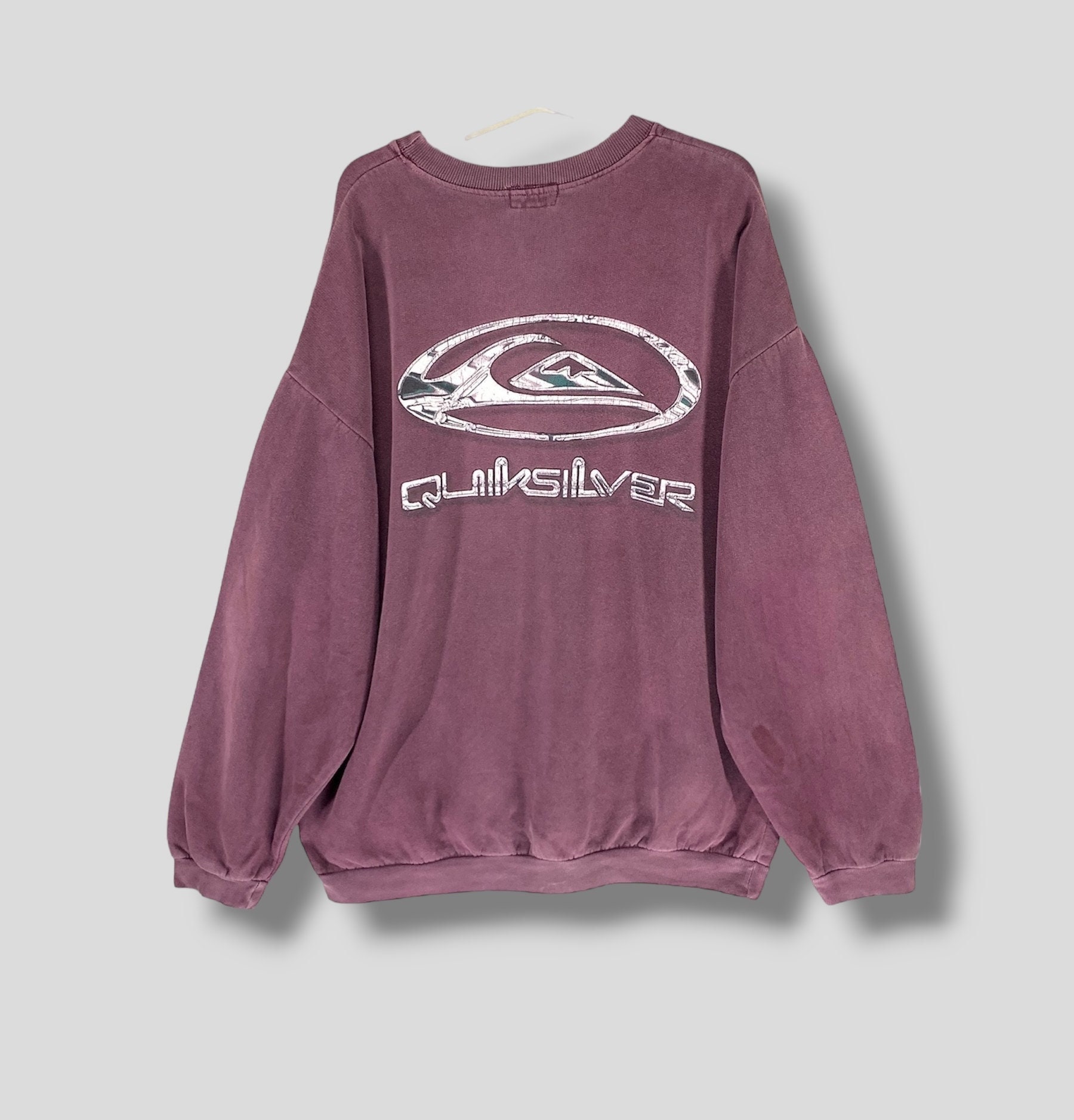 Vintage 90s Quiksilver Big Logo Overdyed Sweatshirt Streetwear 