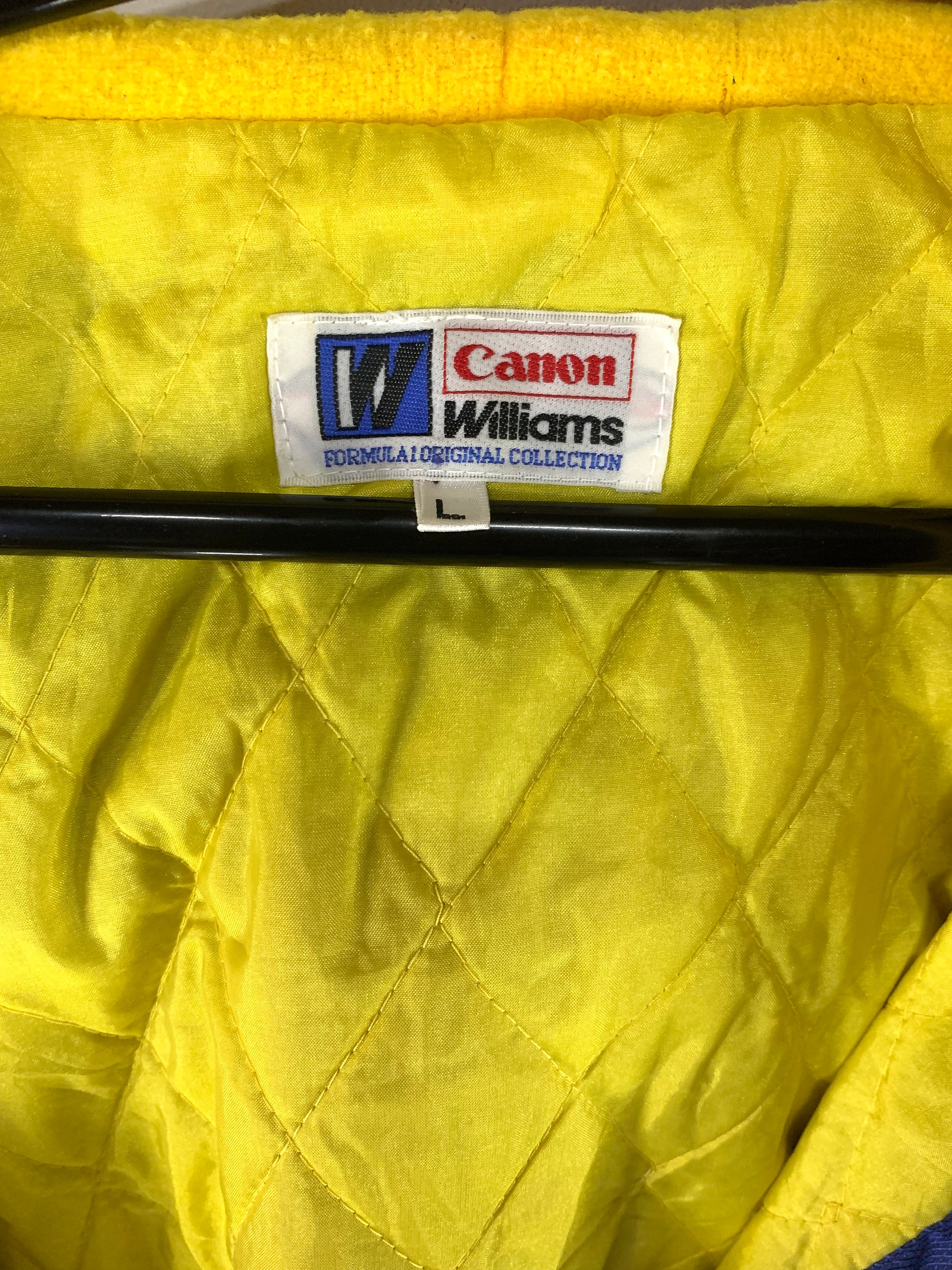 Vintage 90s Canon Williams Formula 1 Racing Team Quilted Vintage 90s Canon Williams Formula 1 Racing Team Quilted