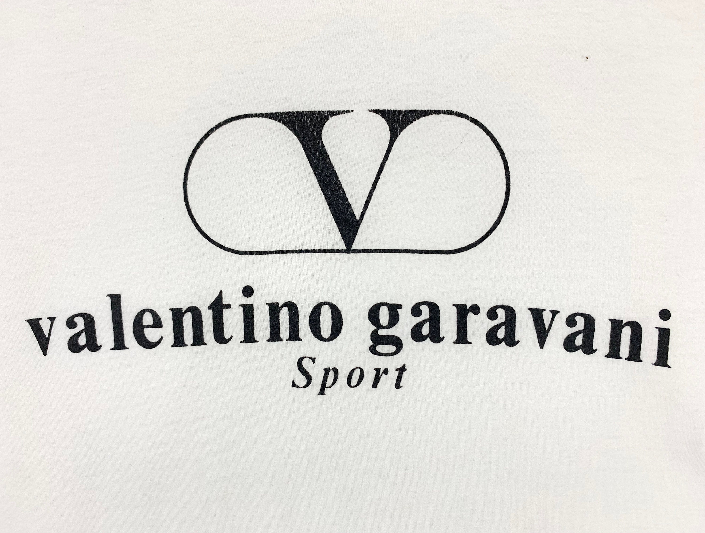 Vintage Valentino Garavani Sport Logo Tshirt Designer Preppy 