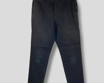 Vintage Issey Miyake Plantation stretch casual pant designer casual outfits fashion black stretch waist trouser womenswear bottom wear