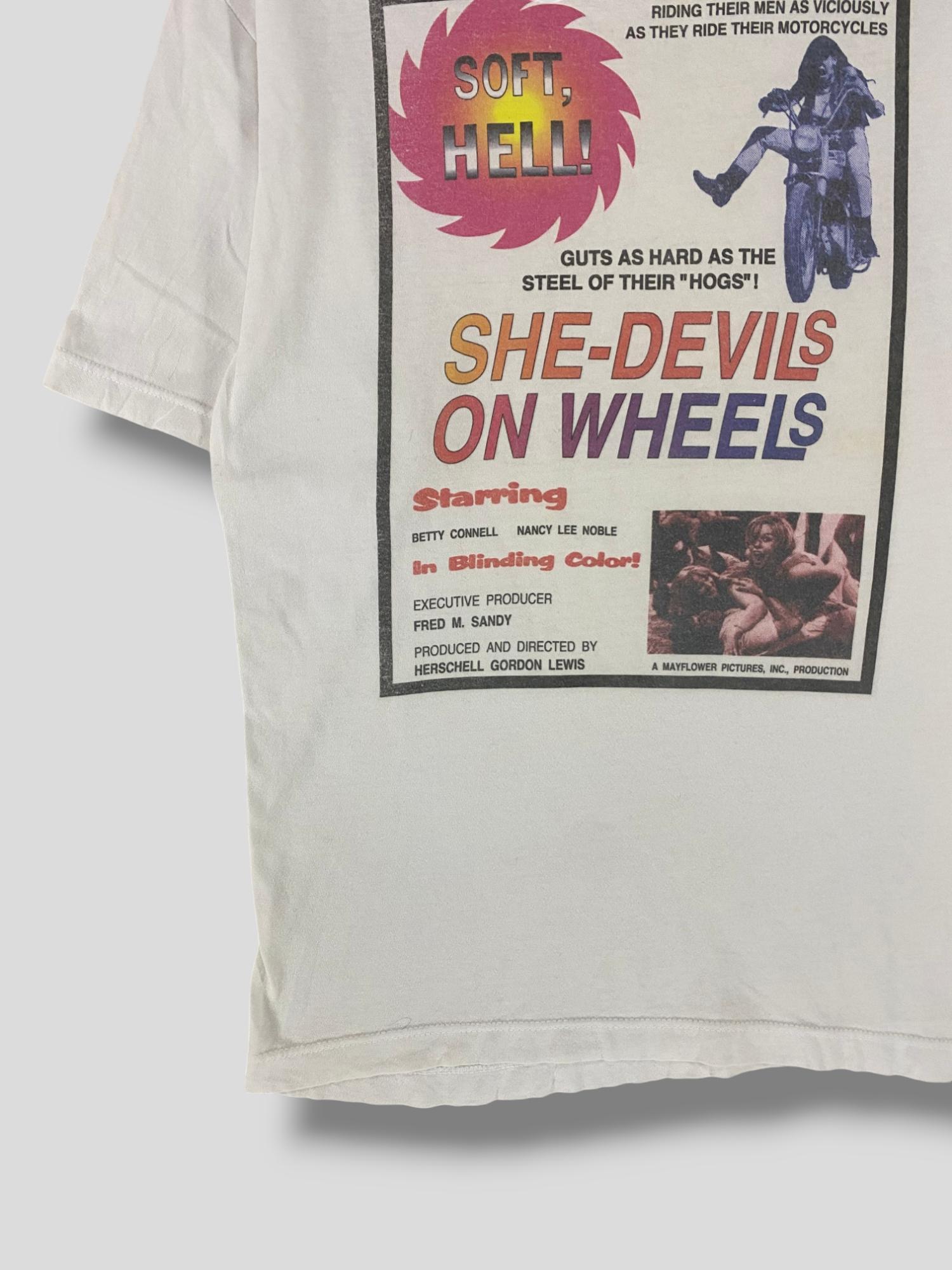 Vintage 90s She Devils on Wheels Movie Tshirt American 