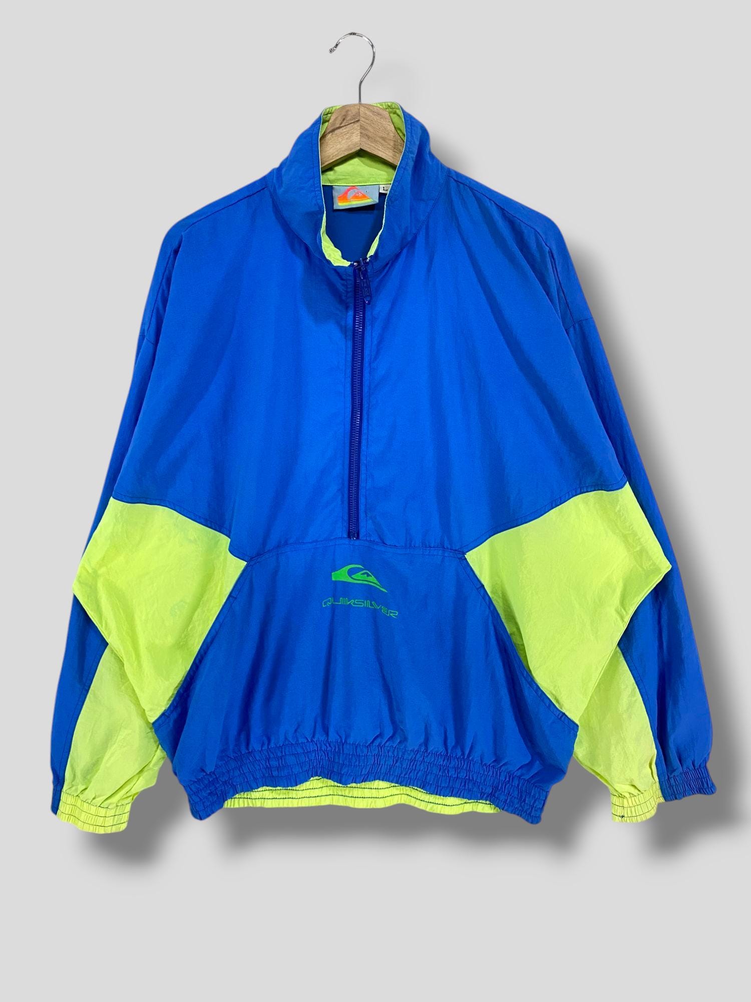 Vintage 70s Quiksilver Logo Two Tone Half Zipper Anorak Jacket