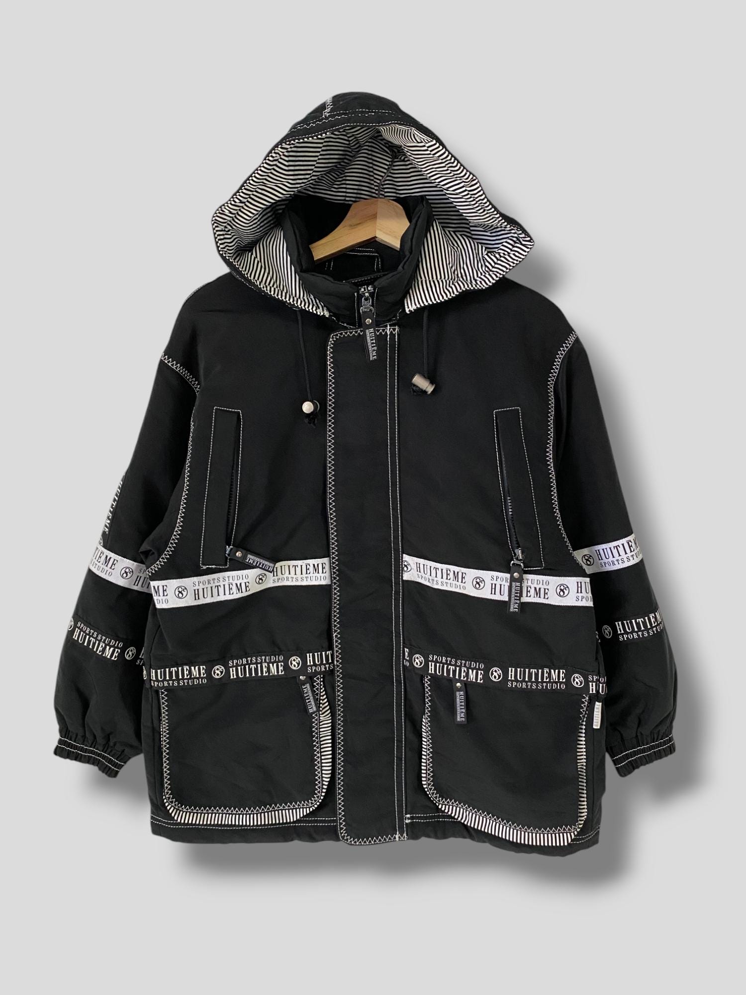 y2k テック系 DESCENTE ナイロンジャケット フーディー L オールド