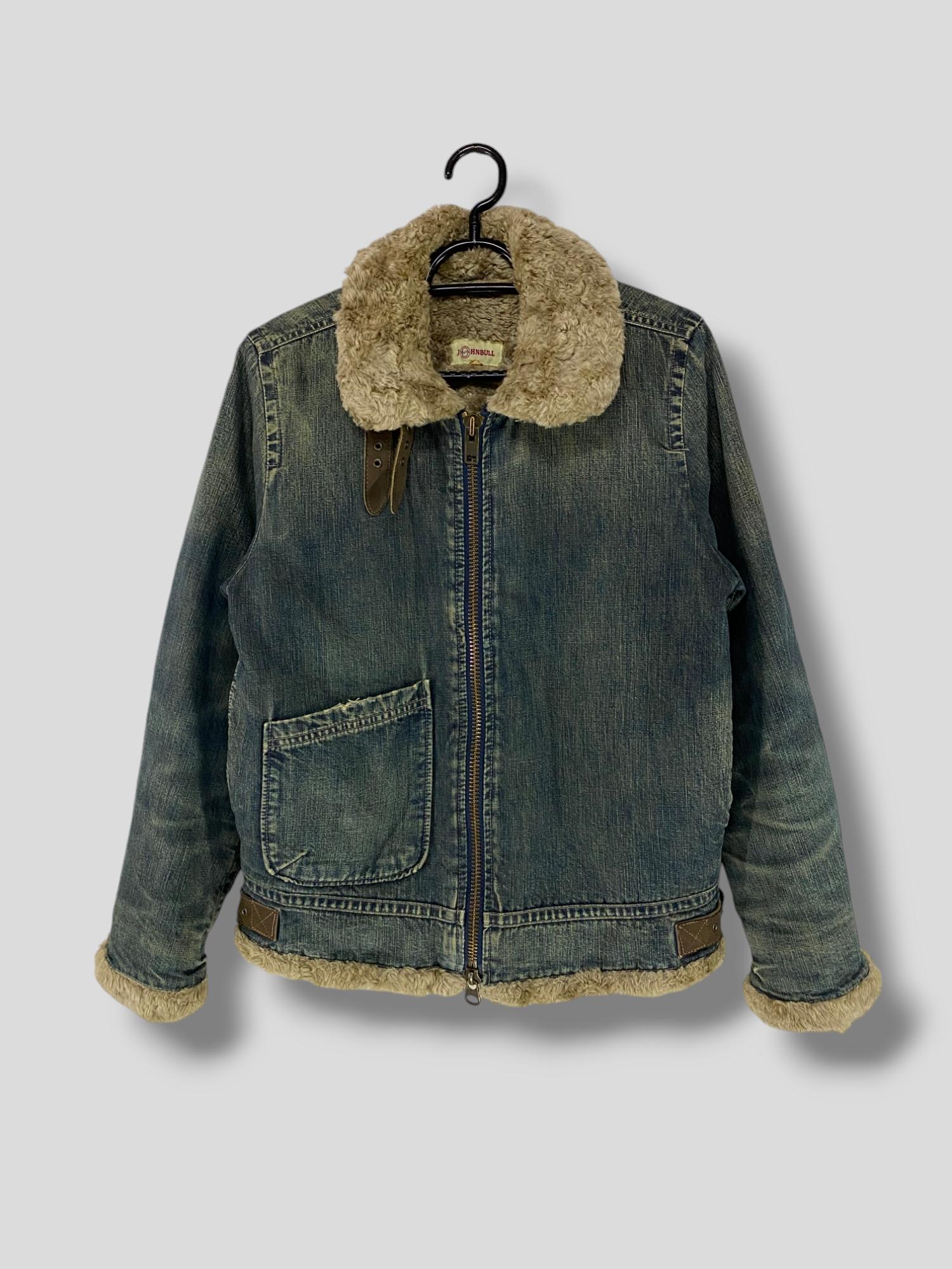 Vintage Johnbull Thick Fur Line Denim Jacket Japanese Brand