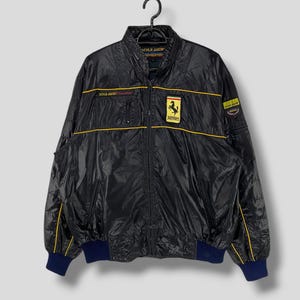 80s 90s STYLE AUTO フェラーリ ジャケット ブルゾン 80s 90s STYLE AUTO Ferrari フェラーリ 刺繍ロゴ ナイロン