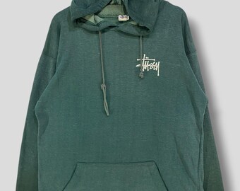 Rare Vintage 80s Stussy Skull Distressed Hoodie Sweatshirt